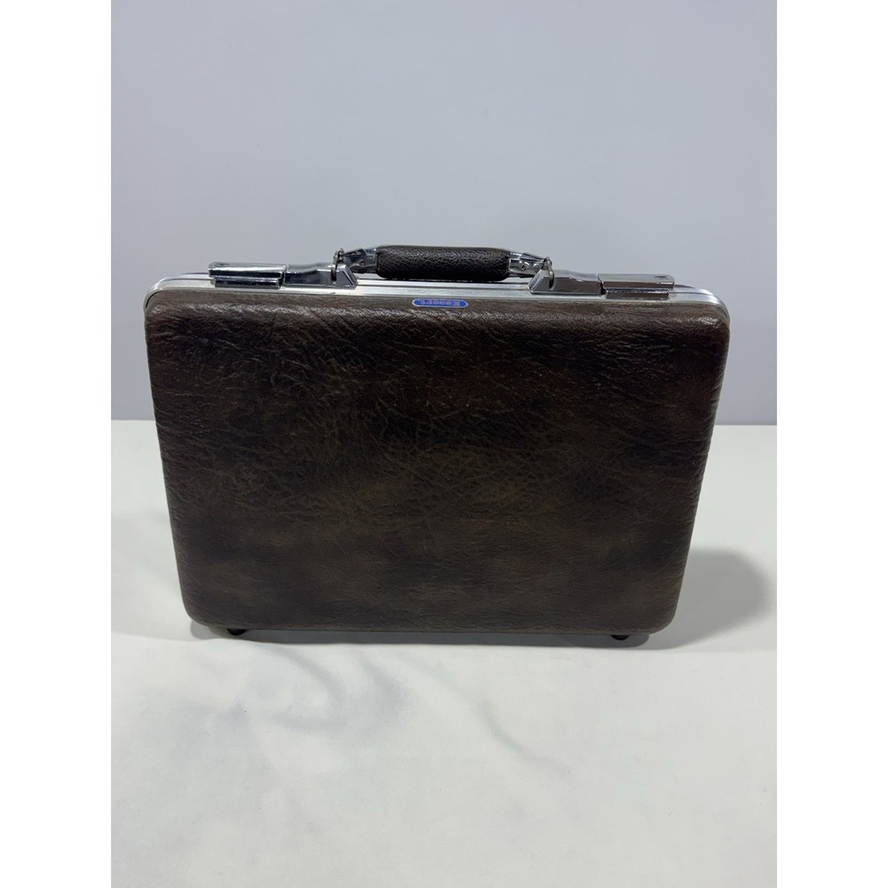 American Tourister Brown Escort Briefcase Hard Shell Luggage WITHKey USA Vintage